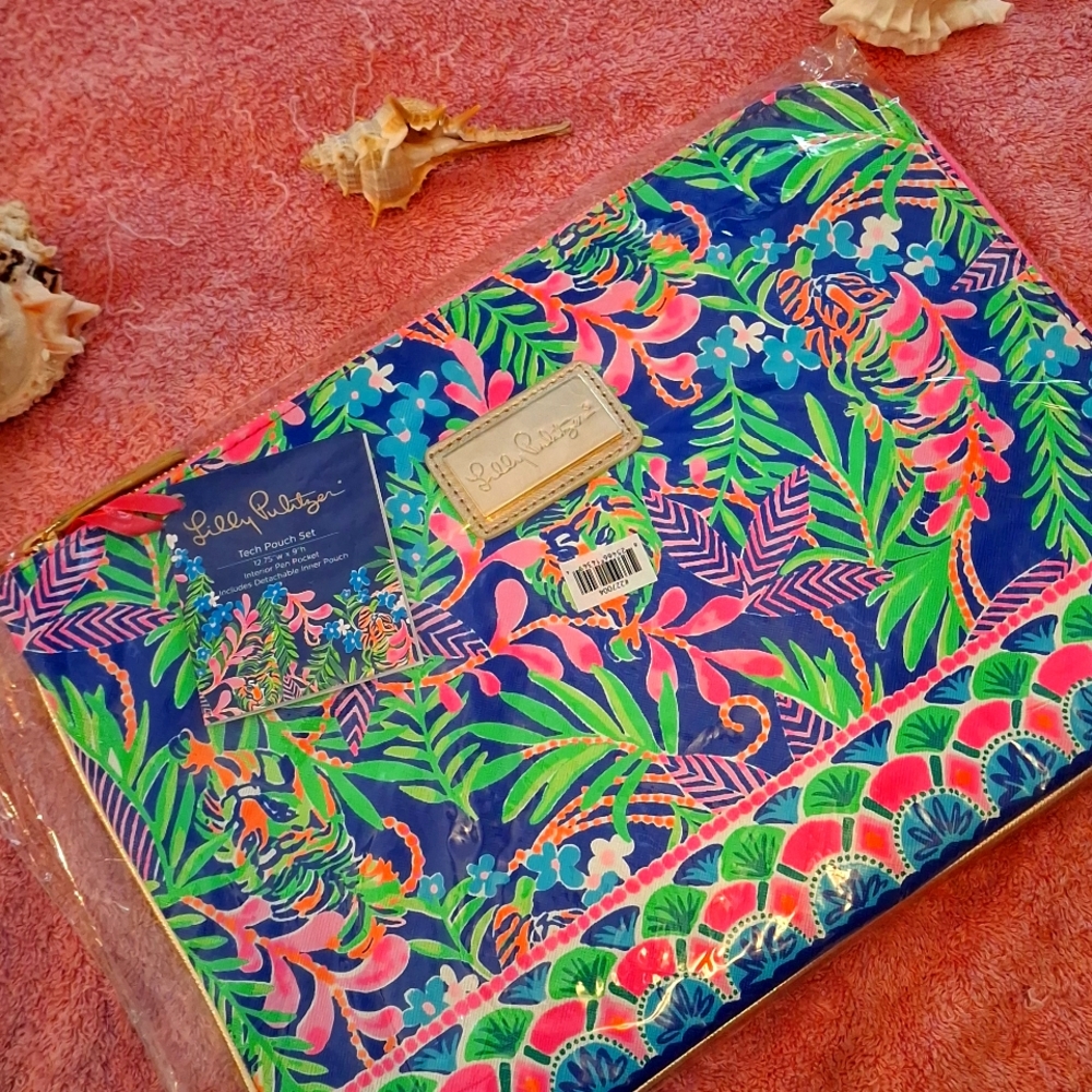 Lilly Pulitzer Bag - Tech Pouch Set NWT Borealis Blue How You Like Me Pr…